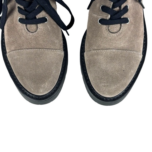 ALL SAINTS DUSTY WF658X BEIGE SUEDE LEATHER LACE UP ANKLE COMBAT STYLE LUG BOOTS - Picture 11 of 16